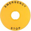 Label, for emergency stop switch, HWAV-27-Y
