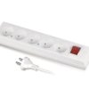 Przedłużacz z wyłącznikiem 5-gniazd b/u 10A 1,5m /OMY 2x1/ biały PS-560WS T-105970