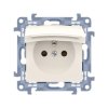 Simon 10 Gniazdo pojedyncze IP44 z uszczelką klapka w kolorze pokrywy kremowy, szybkozłącza, CGZ1BC.01/41