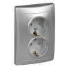 Sedna Gniazdo podwójne SCHUKO aluminium SDN3000460
