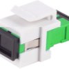 Fiber optic connector, SC simplex socket to SC simplex socket, OS1/OS2, singlemode, ceramic, green, BS08-10211