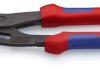 Szczypce nastawne do rur nowej generacji z wielokomponentowymi nasadkami, zintegrowany zaczep do mocowania zabezpieczenia przed