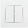 Przycisk Asfora podwójny biały z ramką EPH1100121