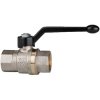 Ball valve, L 97 mm, 40 bar, brass, nickel-plated, for pipe systems, 103240