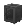 Szafa instalacyjna rack stojąca 19 15u 600x600 czarna drzwi perforowane lanberg (flat pack)