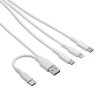 Przewód USB A/USB C - USB C + Lightning + microUSB B - 1,2m biały - Akyga AK-USB-52