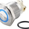 TRU COMPONENTS TC-7494696 Przycisk wandaloodporny TC-GQ16F-10E/L/B/12V/S, 16 mm, 48 V/DC, 2 A, 1 szt.