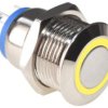 Przełącznik monostabilny RING 12mm żółty 12-24V