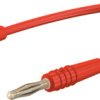 Measuring lead with (2 mm plug, spring-loaded, straight) to (2 mm plug, spring-loaded, straight), 600 mm, red, PVC, 0.5 mm², 28.