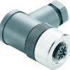 Jack, M12, 4 pole, screw connection, angled, 9457700000