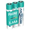 Ansmann 5030142 DECT AAA Battery 800mAh 1.2V 3 pieces Rechargeable Low-Discharge
