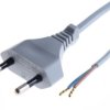 Connection cable, Europe, plug type C, straight on open end, H03VVH2-F2x0.75 mm², gray, 1.5 m, 0L06600