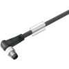 Sensor actuator cable, M8-cable plug, angled to open end, 3 pole, 5 m, PUR, black, 4 A, 1857550500