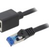 CQX073S Przedłużacz RJ45 S/FTP 6a Cu LSZH czarny 5m 26AWG