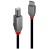 LINDY 36940 USB cable Black 0.50m USB-C plug to USB-B plug USB 2.0