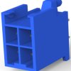 Socket header, 4 pole, pitch 3.96 mm, straight, blue, 179840-6