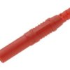 Wtyk bananowy; 4mm; 25.503.1; czerwony; bezpieczny; 54mm; lutowany; 32A; 1000V; mosiądz niklowany; PA; Amass; RoHS
