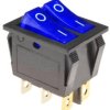 Przełącznik podwójny KCD6 12V niebieski