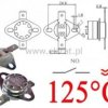 Termostat bimetaliczny 250VAC 10A 125°C poziomy NO