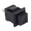 Black Off-(On) Momentary Square Push Button Switch SPST 6A