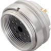 Panel socket, 14 pole, solder cup, screw locking, straight, 09 0054 80 14