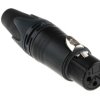 Złącze XLR 3 -pinowe Montaż na kablu Żeński Czarny