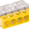 Cable connector, 5 pole, 0.5-2.5 mm², clamping points: 5, yellow/transparent, cage clamp, 24 A, 2273-205