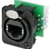 Socket, RJ45, 8P8C, Cat 5e, IDC connection, flange mounting, NE8FDV-YK-B