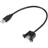 Renkforce RF-5720402 USB cable USB 2.0 USB-A plug to socket 0.25 m Black