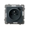 SONATA Gniazdo pojedyncze z uziemieniem z przesłonami torów prądowych, z ładowarką USB szary grafit GP-1RZPUSB/m/73