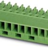 Socket header, 3 pole, pitch 3.81 mm, straight, green, 1852189