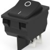 Rocker switch, black, 2 pole, On-Off, off switch, 16 A/125 VAC, unlit, printed, 1634201-2