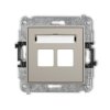MINI Mechanizm gniazda multimedialnego podwójnego bez modułu (standard Keystone) taupe 60MGM-2P KARLIK
