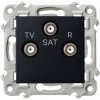 Gniazdo antenowe R-TV-SAT końcowe SZAFIR czarne OSPEL GPA-ZS/m/33