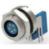 Socket, 5 pole, solder connection, screw locking, angled, 6-1437719-0