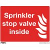 Worksafe SS23P10 Safety Sign Sprinkler Stop Valve - Rigid Plastic - PK10