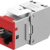 Keystone-modul RJ45 CAT 6A, STP, Slim, czerwony 77948