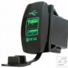 Ładowarka 2xUSB QC 3.0;6V-3A;9V-2A; 12V-1.5A;zielony;12-24V;37.2x21.2mm