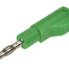 Wtyk bananowy; 4mm; 25.452.4; zielony; 54mm; lutowany; wtykany (gniazdo bananowe 4mm); 32A; 60V; mosiądz niklowany; PA; Amass; R