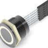 Vandal-proof pushbutton, 1 pole, black, illuminated  (RGB), 1 A/24 VDC, mounting Ø 22.2 mm, IP68, 2342842-2