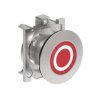 Metalowy przycisk płaski fi30mm kryty samoczynny powrót z symbolem 0 Czerwony LPFB1104