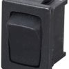 Rocker switch, black, 1 pole, On-(Off), pushbutton Form B (N/C), 4 (2) A/250 VAC, IP40, unlit, printed, 1801.1302