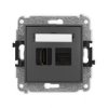 ICON Mechanizm gniazda pojedynczego HDMI 2.0, 4K + gniazda komp. poj. 1xRJ45, kat. 6A, 8-stykowy grafitowy mat 28IGHK-46A