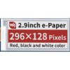 Waveshare 2.9inch E-Paper E-Ink Display Module (B), 296×128, Red / Black / White, SPI