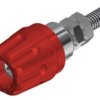 Pole terminal, 4 mm, red, 30 VAC/60 VDC, 16 A, M4 threaded bolt, nickel-plated, 930099101