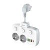 Listwa zasilająca 2 gniazda + 3× USB, 10 A, z włącznikiem, biała, LDNIO