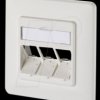 1309161002-E Modul wall outlet UP 3 port unequipped pure white RAL9010