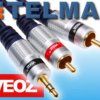 Przewód kabel jack 3.5mm STEREO - 2RCA VEOZ 3m