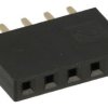 Piny (gniazdo); kołkowe; PBS05S; 2,54mm; czarny; 1x5; proste; 8,5mm; 3mm; przewlekany (THT); złocone; RoHS