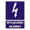 Naklejka NI 74x105 Wyłącznik Główny ( niebieska )